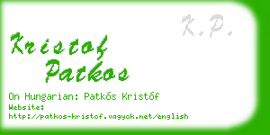 kristof patkos business card